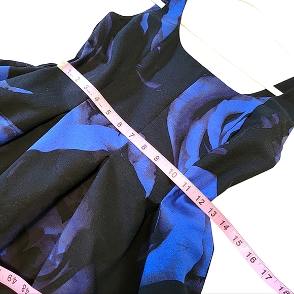 GAP Fit and Flare Blue Floral Cotton Blend Casual Mini Cocktail Dress Size 2 - Picture 4 of 10